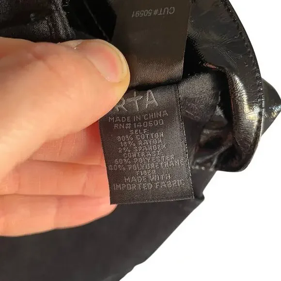 RtA Black Simone Faux Leather Denim Double Sided Mini Skirt Punk Going Out sz 2 - Picture 6 of 8